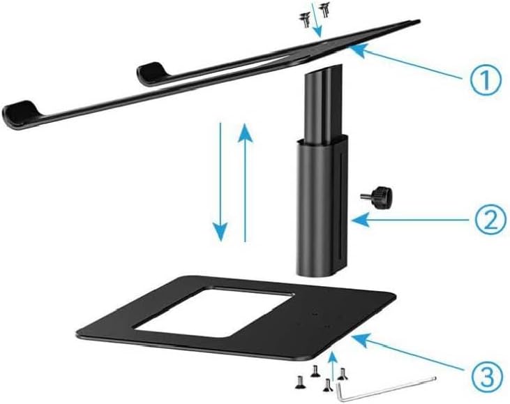Adjustable Laptop Stand, Ergonomic Aluminum Height Adjustable Computer Stand Laptop Holder for Desk, Compatible with MacBook Pro/Air, Dell, Lenovo, HP, Samsung, More Laptops 10-15.6 Inches (Black)