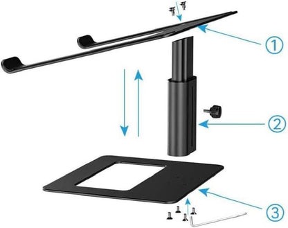 Adjustable Laptop Stand, Ergonomic Aluminum Height Adjustable Computer Stand Laptop Holder for Desk, Compatible with MacBook Pro/Air, Dell, Lenovo, HP, Samsung, More Laptops 10-15.6 Inches (Black)