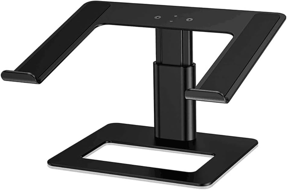 Adjustable Laptop Stand, Ergonomic Aluminum Height Adjustable Computer Stand Laptop Holder for Desk, Compatible with MacBook Pro/Air, Dell, Lenovo, HP, Samsung, More Laptops 10-15.6 Inches (Black)