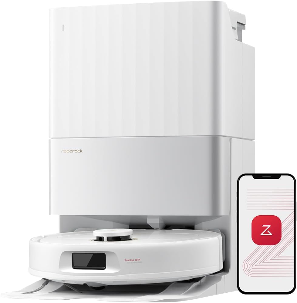 roborock Qrevo 5AE(Upgraded from S7 Max Ultra) Robot Vacuum and Mop, 12,000Pa Suction, FlexiArm Edge Mopping, Dual Anti-Tangle Brushes, 10mm Mop Lifting&Auto Washing&Drying, Self-Emptying&Refilling