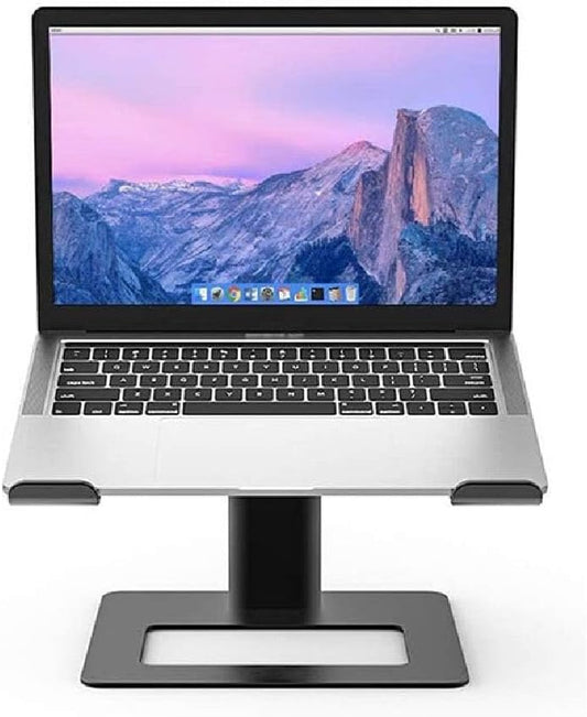 Adjustable Laptop Stand, Ergonomic Aluminum Height Adjustable Computer Stand Laptop Holder for Desk, Compatible with MacBook Pro/Air, Dell, Lenovo, HP, Samsung, More Laptops 10-15.6 Inches (Black)