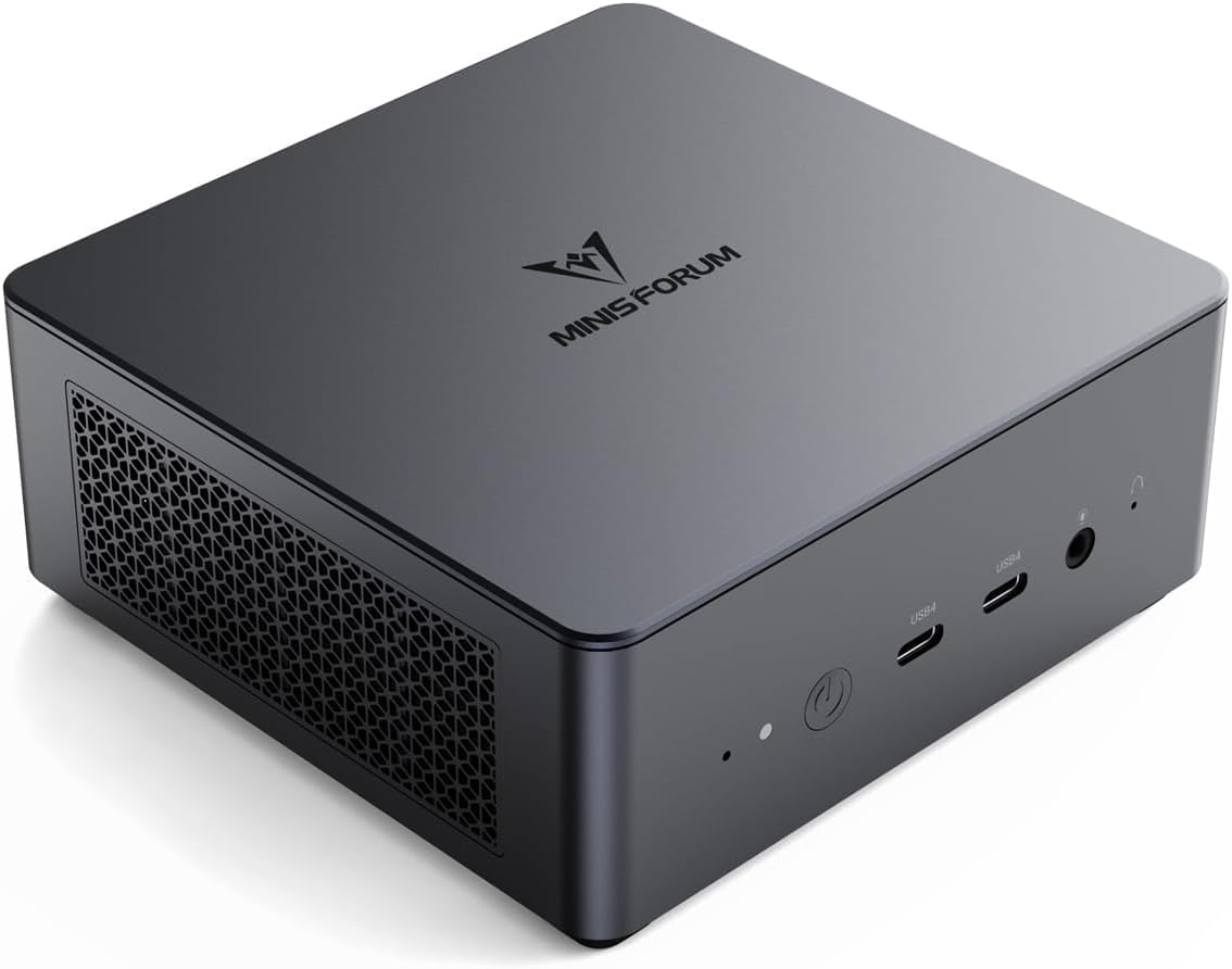 MINISFORUM UM690L Slim Mini PC, AMD Ryzen 9 6900HX Mini Computer (8C/16T, up to 4.9 GHz), 32 GB LPDDR5 and 1 TB PCIe 4.0 SSD, DP/HDMI 2.1/USB 4, 4 x USB Type-A, WiFi 6E/BT 5.3