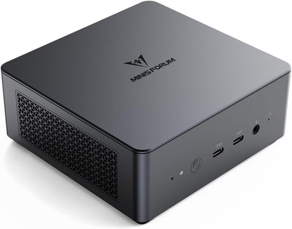 MINISFORUM UM690L Slim Mini PC, AMD Ryzen 9 6900HX Mini Computer (8C/16T, up to 4.9 GHz), 32 GB LPDDR5 and 1 TB PCIe 4.0 SSD, DP/HDMI 2.1/USB 4, 4 x USB Type-A, WiFi 6E/BT 5.3