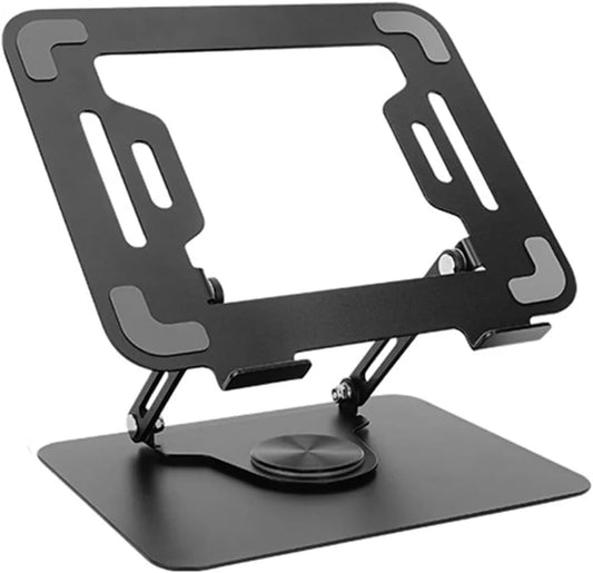 DEBOR- Laptop Stand for Desk with Adjustable Height and Angle, 360° Rotation PC Stand,Metal Laptop Holder Compatible with Macbook Air, Macbook Pro,Lenovo, HP, ASUS,All laptops Notebook Bracket(Black)