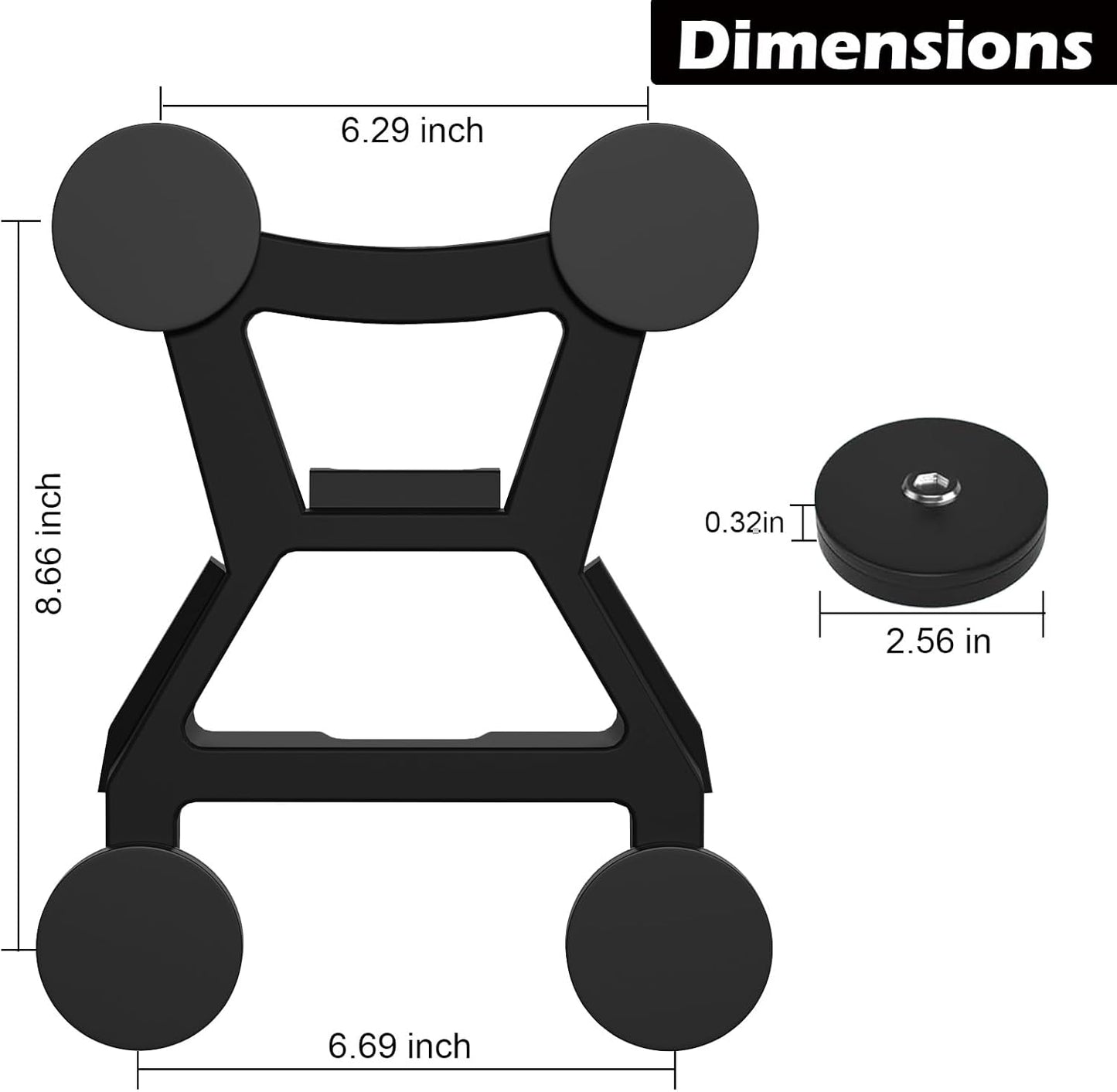 Starlink Mini Magnetic Car Roof Mount, Starlink Mini Magnetic Mount,Starlink Mini Mounting Kit for RVs, Vans, Boat, Yachts (Black)