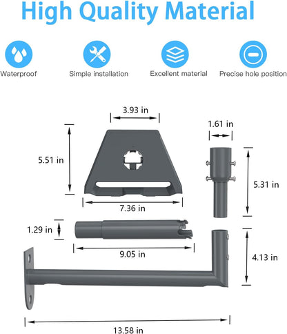 XLTTYWL Starlink Gen 3 Mount, 360° Adjustable V3 Starlink Wall Mount, Star Link Gen3 Pole Mounting Kit with Starlinks Gen 3 Pipe Adapter for Gen3/Gen 2/Mini Starlink Internet Kit Satellite
