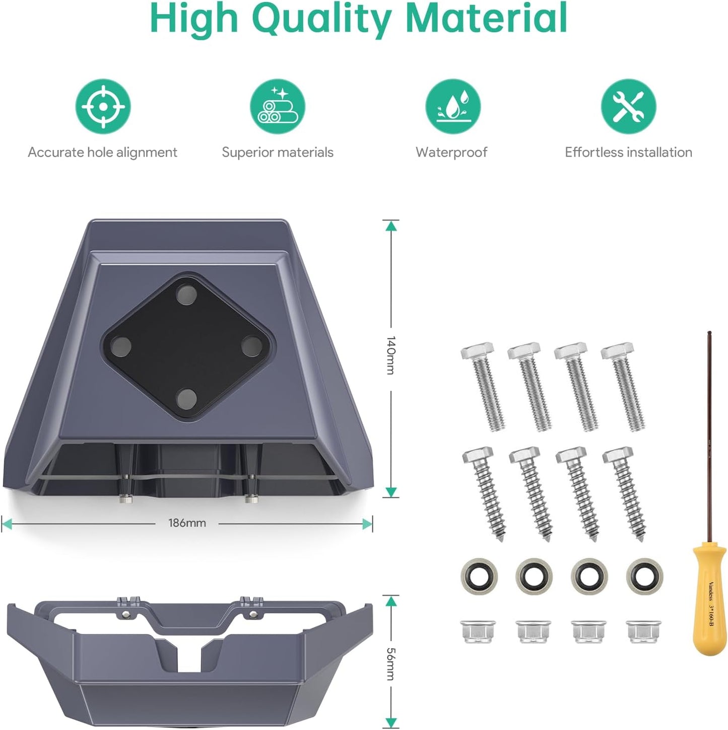 XLTTYWL Starlink Gen 3 Mount, 360° Adjustable V3 Starlink Wall Mount, Star Link Gen3 Pole Mounting Kit with Starlinks Gen 3 Pipe Adapter for Gen3/Gen 2/Mini Starlink Internet Kit Satellite