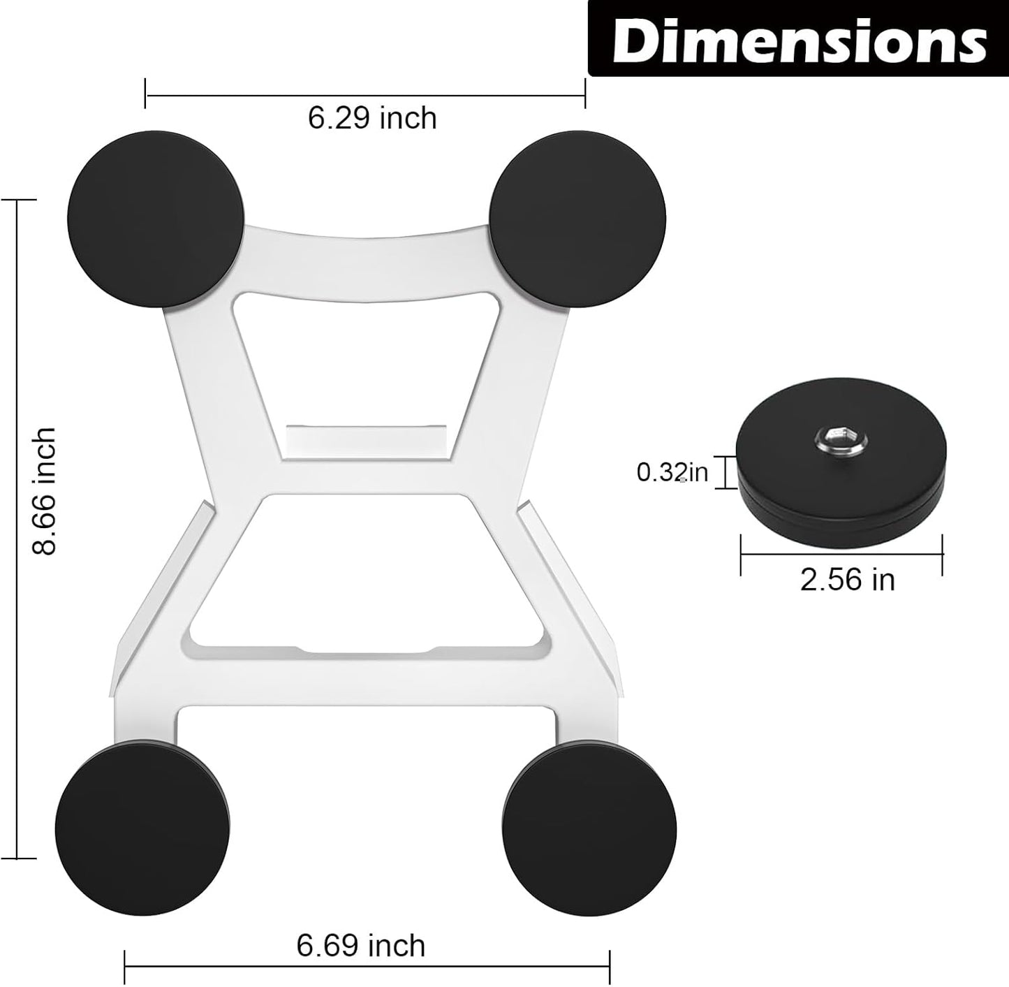 Starlink Mini Magnetic Car Roof Mount, Starlink Mini Magnetic Mount,Starlink Mini Mounting Kit for RVs, Vans, Boat, Yachts (Black)