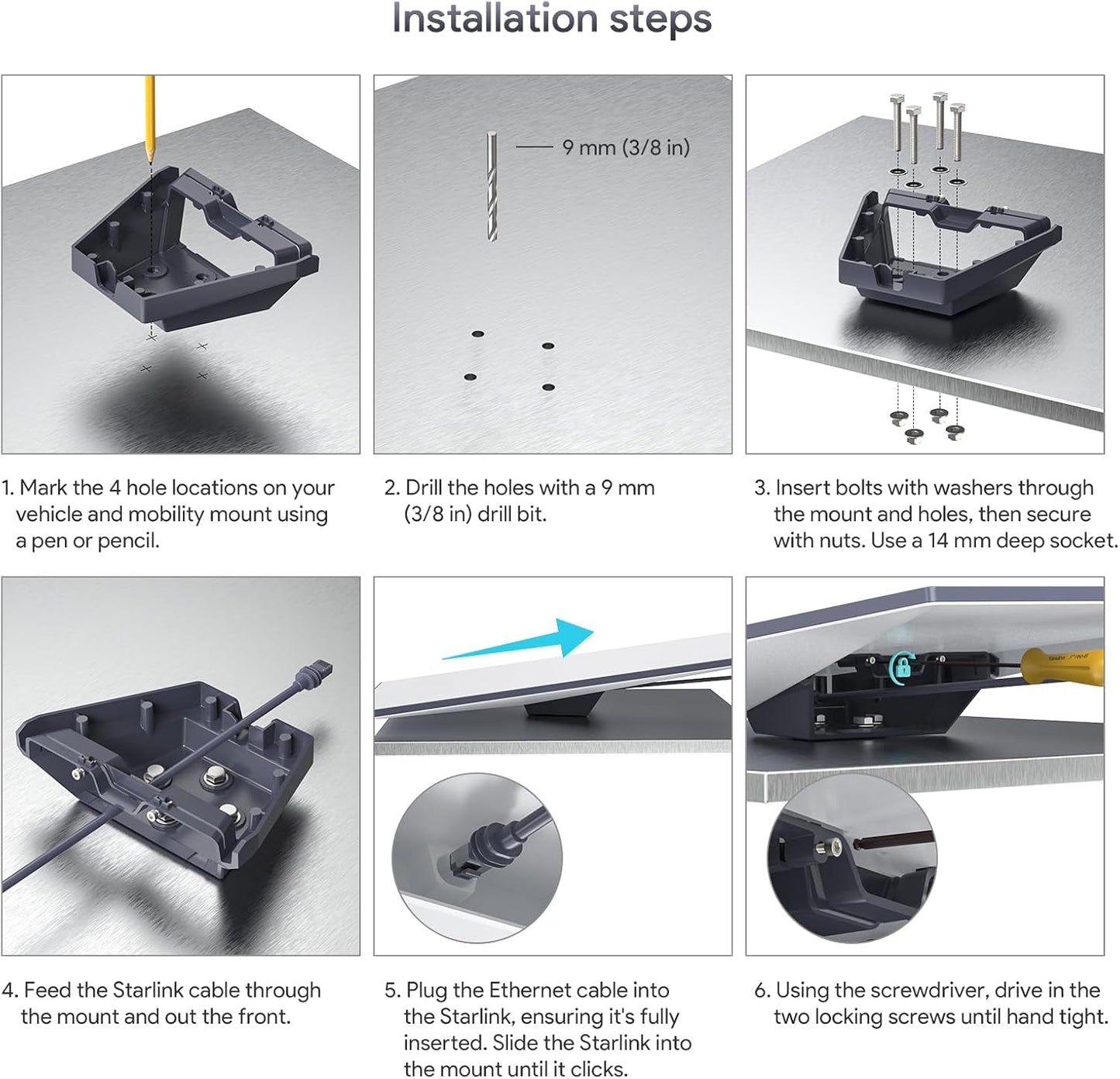 XLTTYWL Starlink Gen 3 Mount, 360° Adjustable V3 Starlink Wall Mount, Star Link Gen3 Pole Mounting Kit with Starlinks Gen 3 Pipe Adapter for Gen3/Gen 2/Mini Starlink Internet Kit Satellite