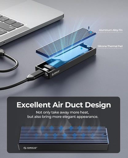 ORICO M.2 NVMe SATA SSD Enclosure, USB 3.1 Gen 2 (10 Gbps) to PCI-E SSD Case Support UASP for Size 2230/2242/2260/2280 (M.2 NVMe/SATA)