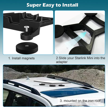 Starlink Mini Magnetic Car Roof Mount, Starlink Mini Magnetic Mount,Starlink Mini Mounting Kit for RVs, Vans, Boat, Yachts (Black)