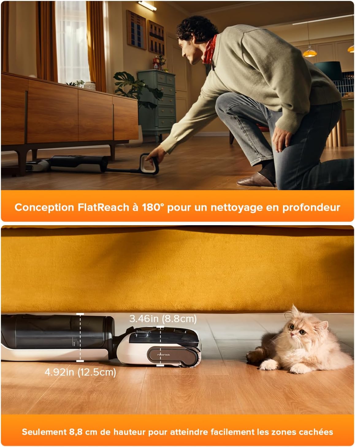 roborock F25 Ace Wet and Dry Mop Combo, 5 in 1, Cordless, 20,000 Pa, Self-Cleaning at 90°C and Quick Drying, Wheels Assisted, 60 min Autonomy, WiFi, Flat Design 180°