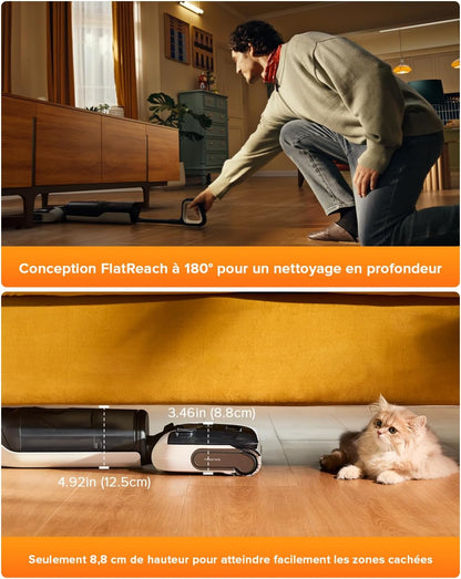 roborock F25 Ace Wet and Dry Mop Combo, 5 in 1, Cordless, 20,000 Pa, Self-Cleaning at 90°C and Quick Drying, Wheels Assisted, 60 min Autonomy, WiFi, Flat Design 180°