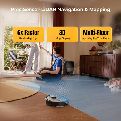 roborock Qrevo 5AE(Upgraded from S7 Max Ultra) Robot Vacuum and Mop, 12,000Pa Suction, FlexiArm Edge Mopping, Dual Anti-Tangle Brushes, 10mm Mop Lifting&Auto Washing&Drying, Self-Emptying&Refilling