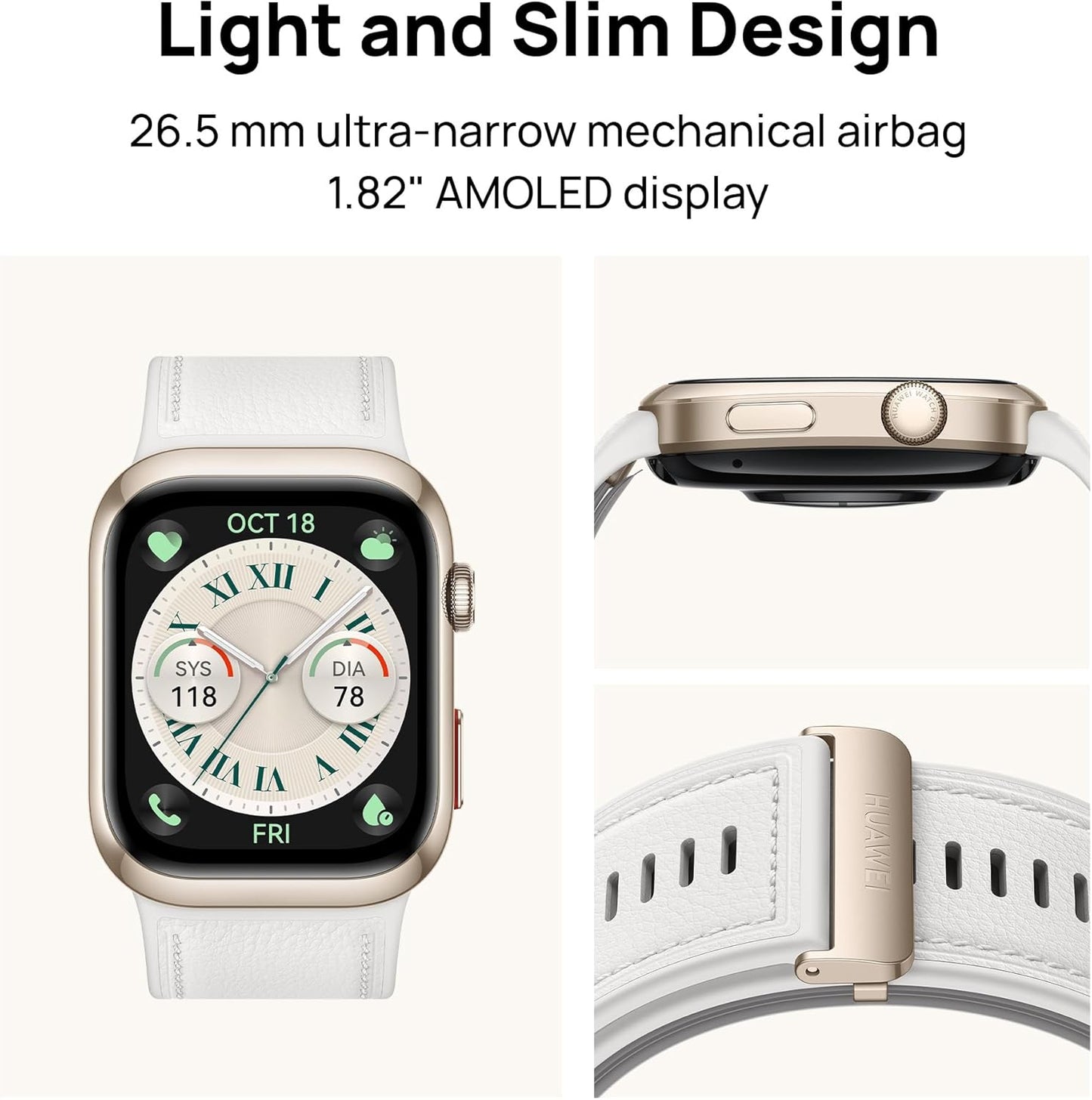 HUAWEI WATCH D2 Smartwatch, 1.82" AMOLED Touch display, Blood Pressure Monitoring, Slim Design, Bluetooth Calling, Compatible with iOS Android, 6 months HUAWEI care+, Black