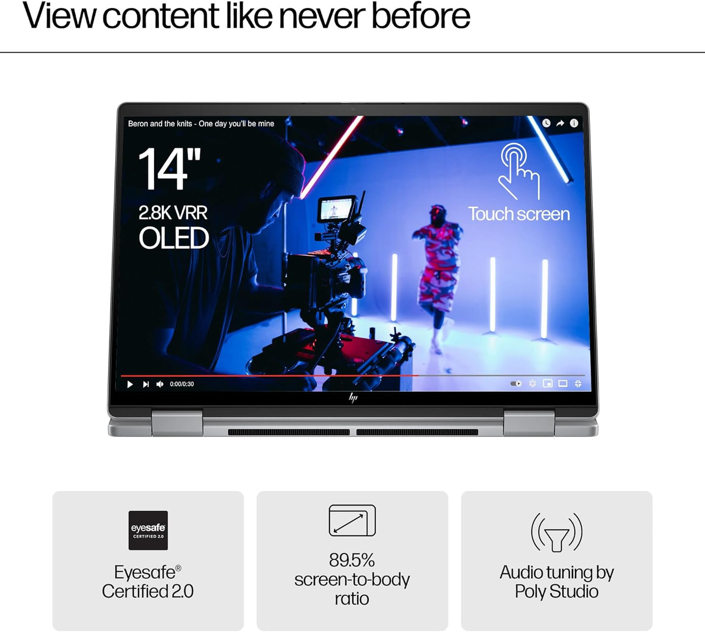 HP Envy x360 2-in-1 Laptop 14-fc0036ne, Intel Core Ultra 7-155U, 14" 3K OLED Touch Display, 16GB LPDDR5 RAM, 1TB SSD, Integrated Intel® Graphics, Eng/Ar KB, Win 11, Atmospheric blue [A0PV9EA]