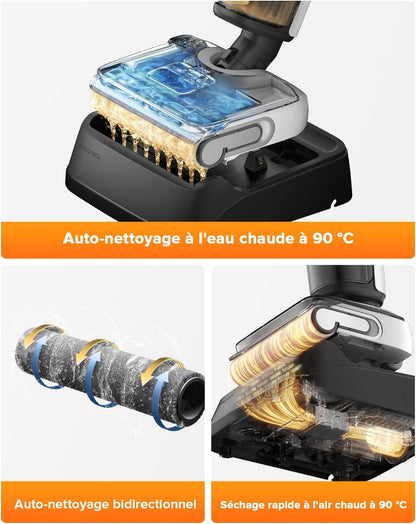 roborock F25 Ace Wet and Dry Mop Combo, 5 in 1, Cordless, 20,000 Pa, Self-Cleaning at 90°C and Quick Drying, Wheels Assisted, 60 min Autonomy, WiFi, Flat Design 180°