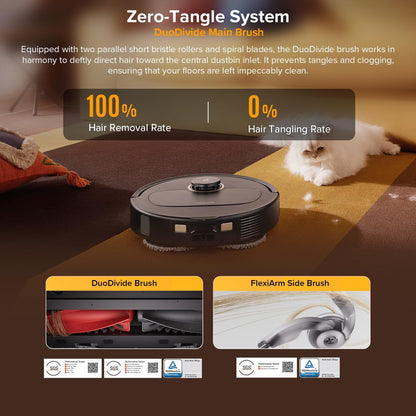 roborock Qrevo 5AE(Upgraded from S7 Max Ultra) Robot Vacuum and Mop, 12,000Pa Suction, FlexiArm Edge Mopping, Dual Anti-Tangle Brushes, 10mm Mop Lifting&Auto Washing&Drying, Self-Emptying&Refilling