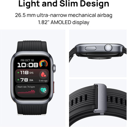 HUAWEI WATCH D2 Smartwatch, 1.82" AMOLED Touch display, Blood Pressure Monitoring, Slim Design, Bluetooth Calling, Compatible with iOS Android, 6 months HUAWEI care+, Black