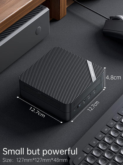 MINISFORUM UM690L Slim Mini PC, AMD Ryzen 9 6900HX Mini Computer (8C/16T, up to 4.9 GHz), 32 GB LPDDR5 and 1 TB PCIe 4.0 SSD, DP/HDMI 2.1/USB 4, 4 x USB Type-A, WiFi 6E/BT 5.3